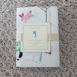 Pottery Barn Kids Pink & Mint Owl Pillowcase